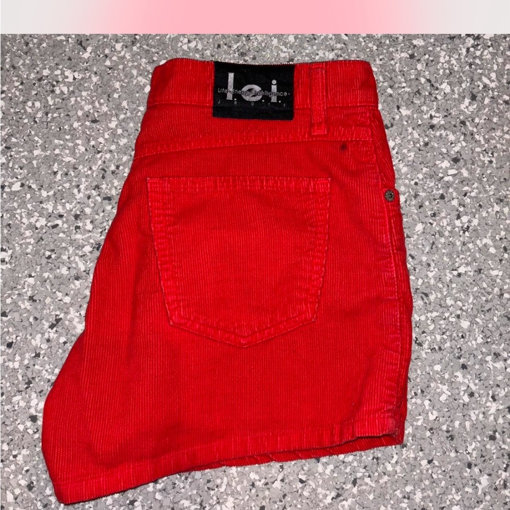 LEI vintage red corduroy 90s mid to high rise shorts
